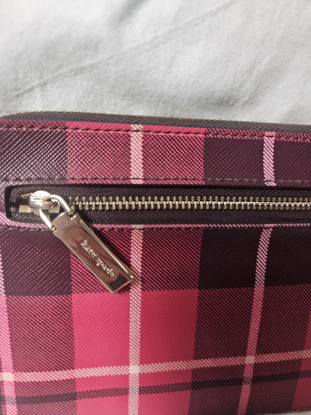 Kate Spade Pink Plaid Wristlet - Picture 3 of 7